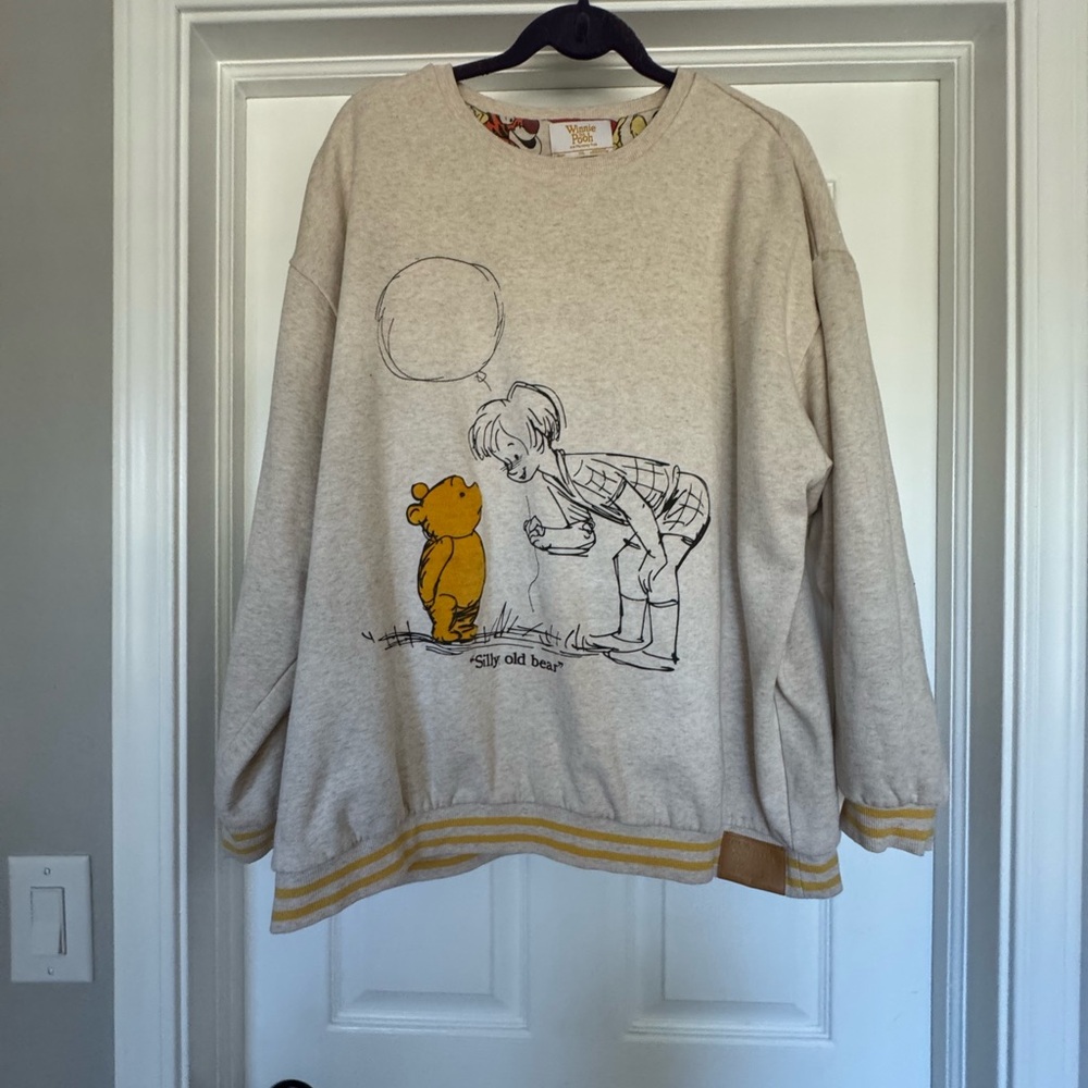 Disney Beige Crewneck Sweater with Winnie the Pooh